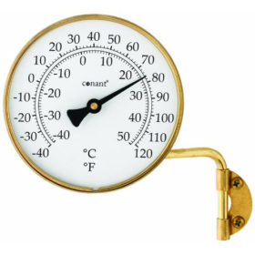 Vermont Dial Thermometer Living Finish Brass