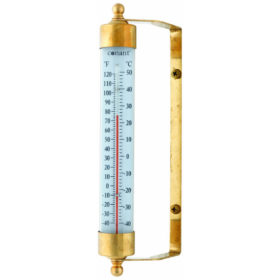 Vermont Indoor/Outdoor Spirit Thermometer with Living Finish Brass