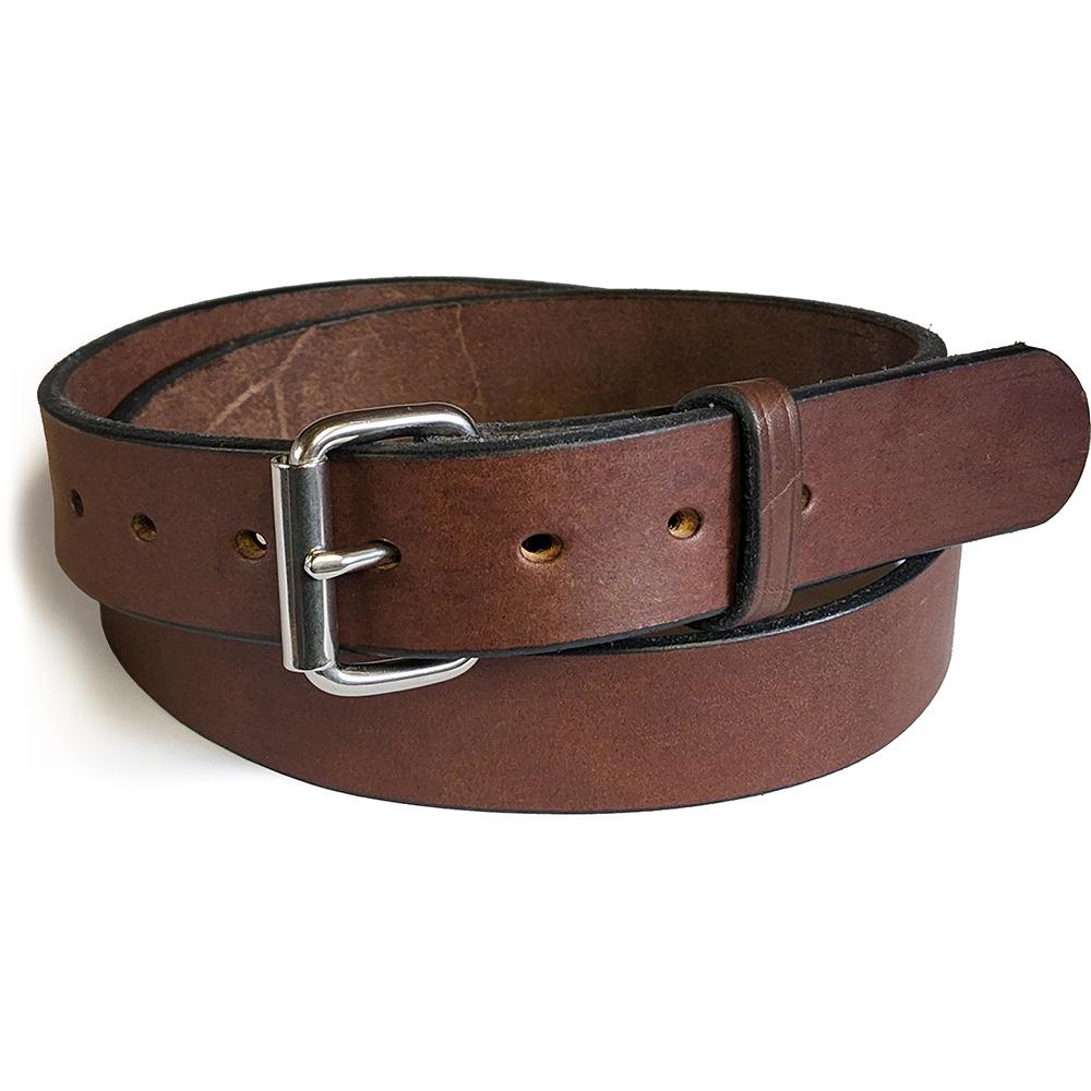 Amish Full Grain Leather Belt, Dark Brown