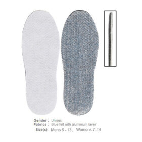 Ganka 5/16 Inch Blue Felt Insole with Metallic Film