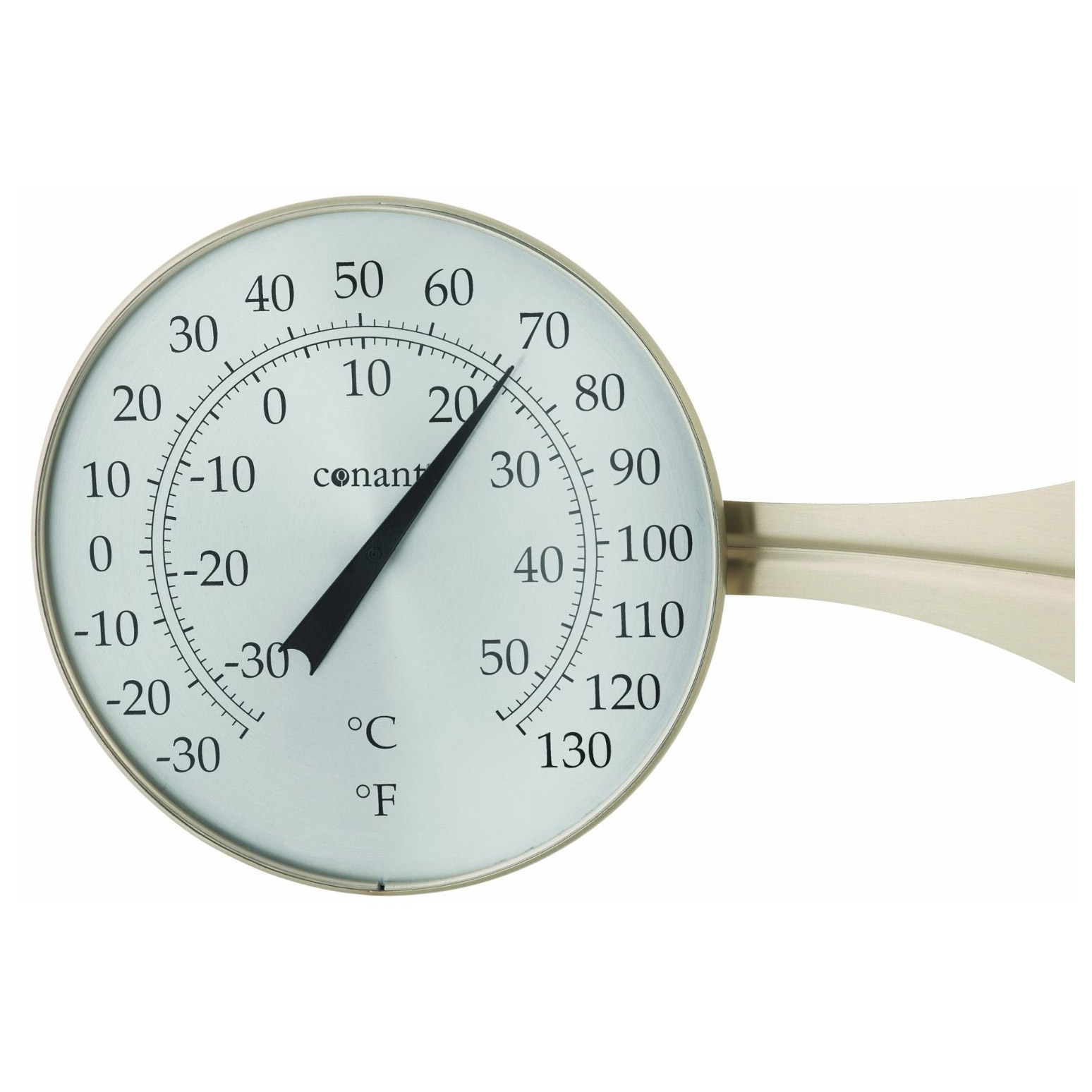 Dial Thermometer Satin Nickel, Large