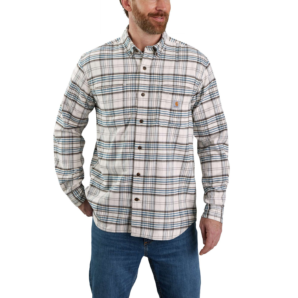 CARHARTT RUGGED FLEX FLANNEL RELAXED FIT MIDWEIGHT LONG-SLEEVE PLAID SHIRT  - H.N. Williams
