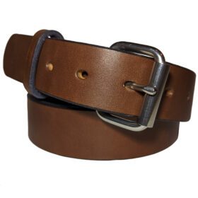 Amish Full Grain Leather Belt, Dark Brown