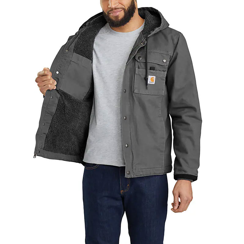 Men's Carhartt Sherpa-Lined Utility Jacket - Relaxed Fit - Washed Duck - Image 2