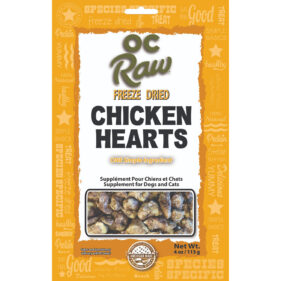 OC Raw CHICKEN HEARTS ~ 4 OZ FREEZE DRIED