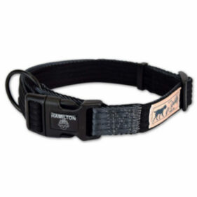 Hamilton Adjustable Dog Collar Canteen Black & Granite 5/8 12-18"
