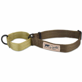 Hamilton Adjustable Dog Collar Woodland Brown & Gold 5/8 18-26"