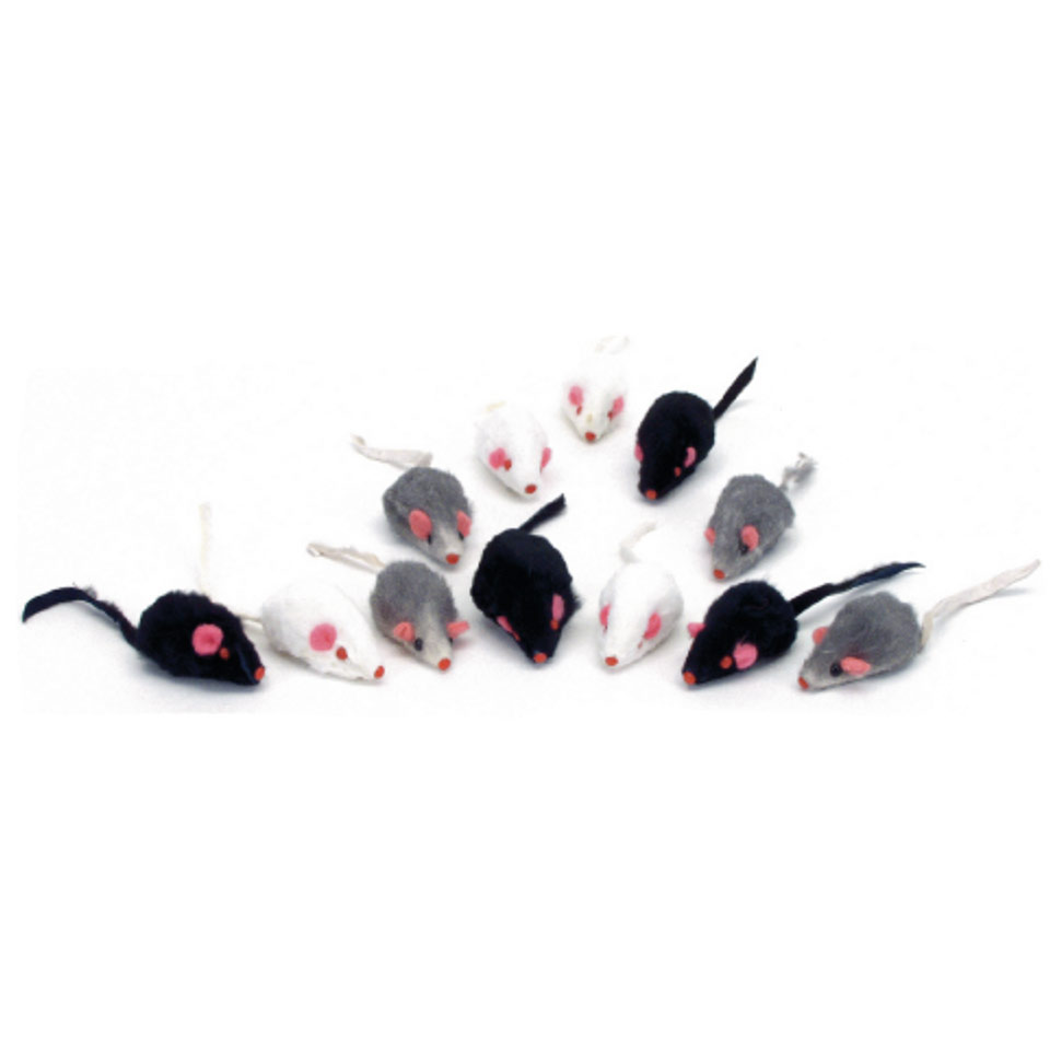 Coastal Small Fur Mice Cat Toy 12 Pack