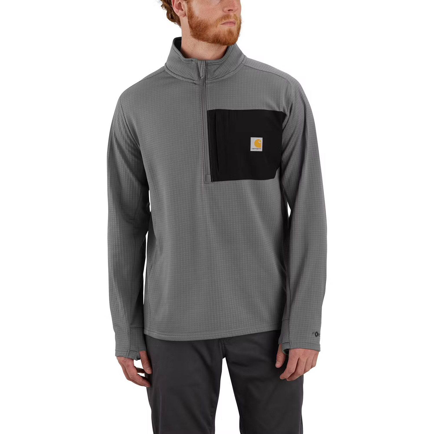 Men's Carhartt Force Relaxed Fit Mock Neck Half-Zip T-Shirt - H.N.