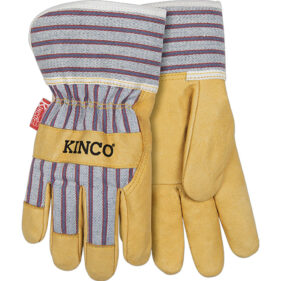 KINCO KIDS' GRAIN LEATHER PALM WITH SAFETY CUFF