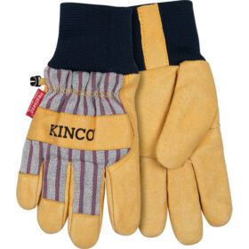 KINCO KIDS' 1927KW LINED GRAIN LEATHER PALM WITH KNIT WRIST