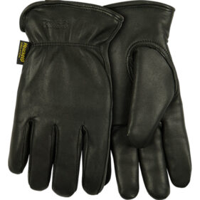 KINCO Lined Black Grain Goatskin Driver