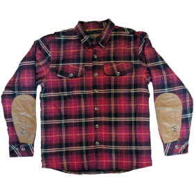 MEN'S FLYSHACKER QUILTED SHIRT JAC - Red/Camel