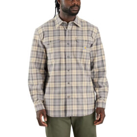 Carhartt Men's LOOSE FIT HEAVYWEIGHT FLANNEL LONG-SLEEVE PLAID SHIRT
