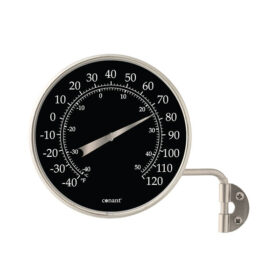 Décor High Contrast Black Dial Thermometer 4"