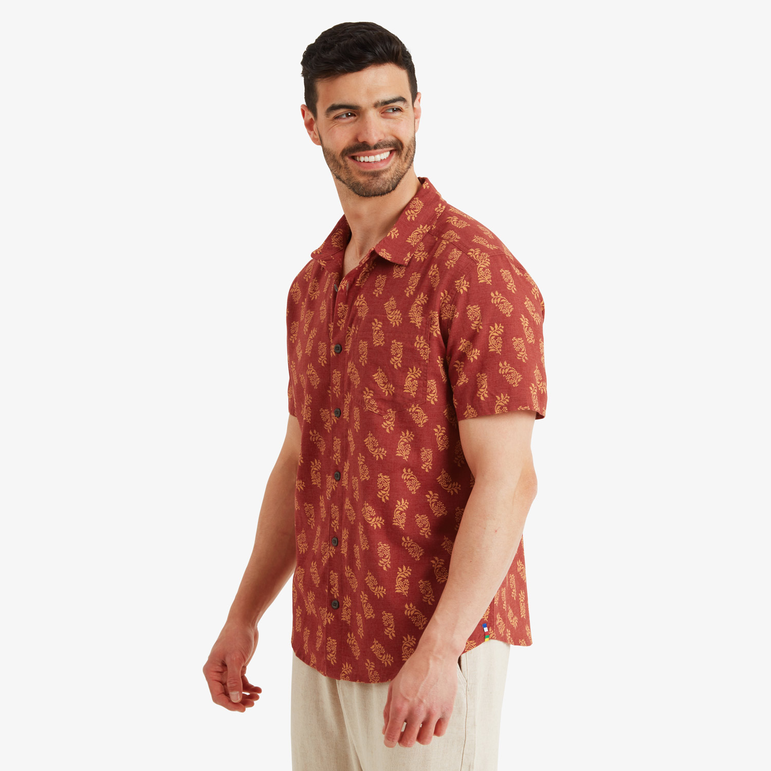 Men's Sherpa Indi Floral Short Sleeve Shirt - Image 4