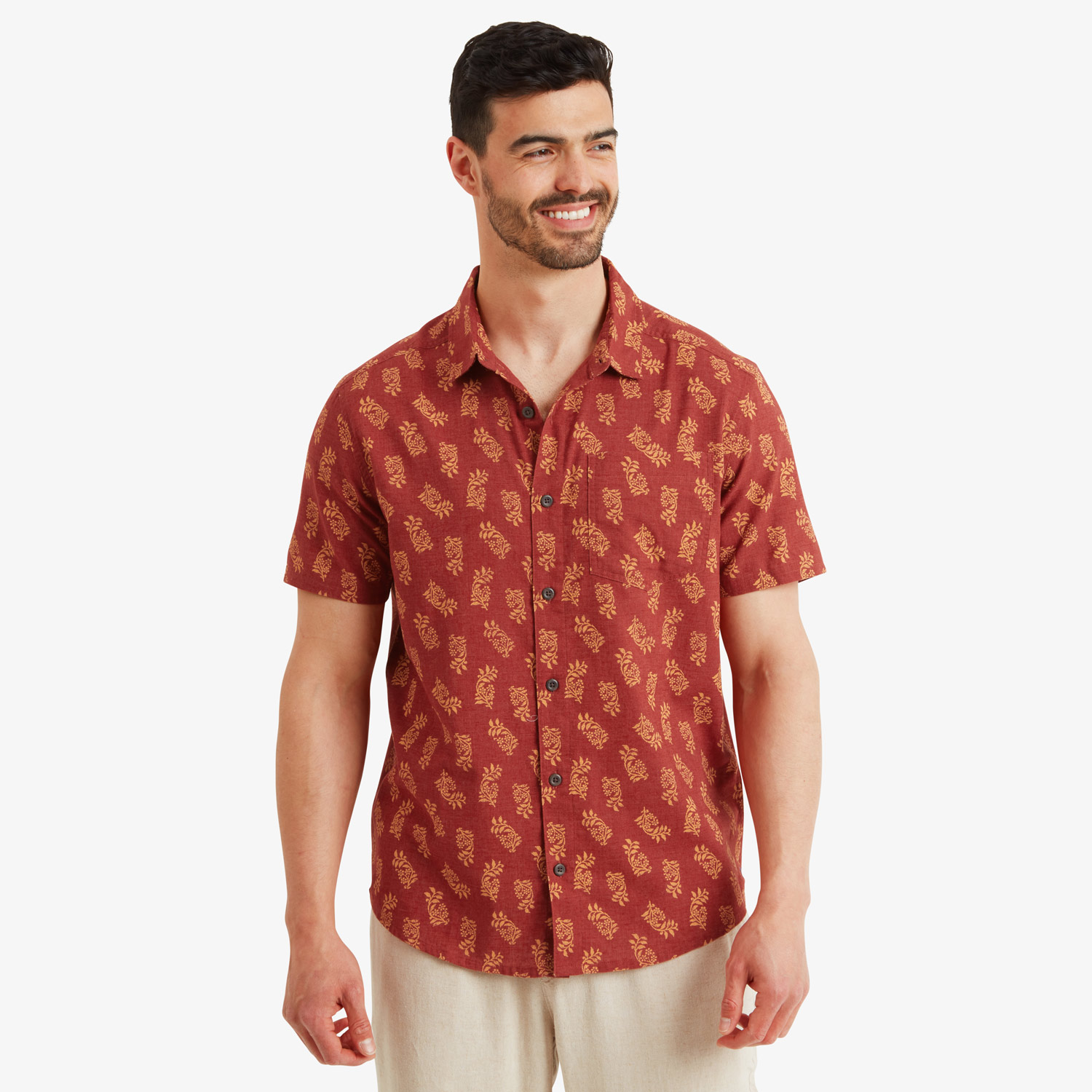 Men's Sherpa Indi Floral Short Sleeve Shirt