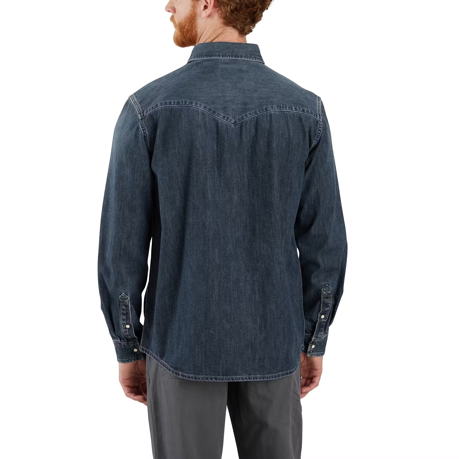 Carhartt Men's Montana Relaxed Fit Midweight Denim Long-Sleeve Snap Front Shirt - Image 2
