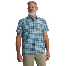Men's Carhartt Force Sun Defender Relaxed Fit Lightweight Short-Sleeve Plaid Shirt