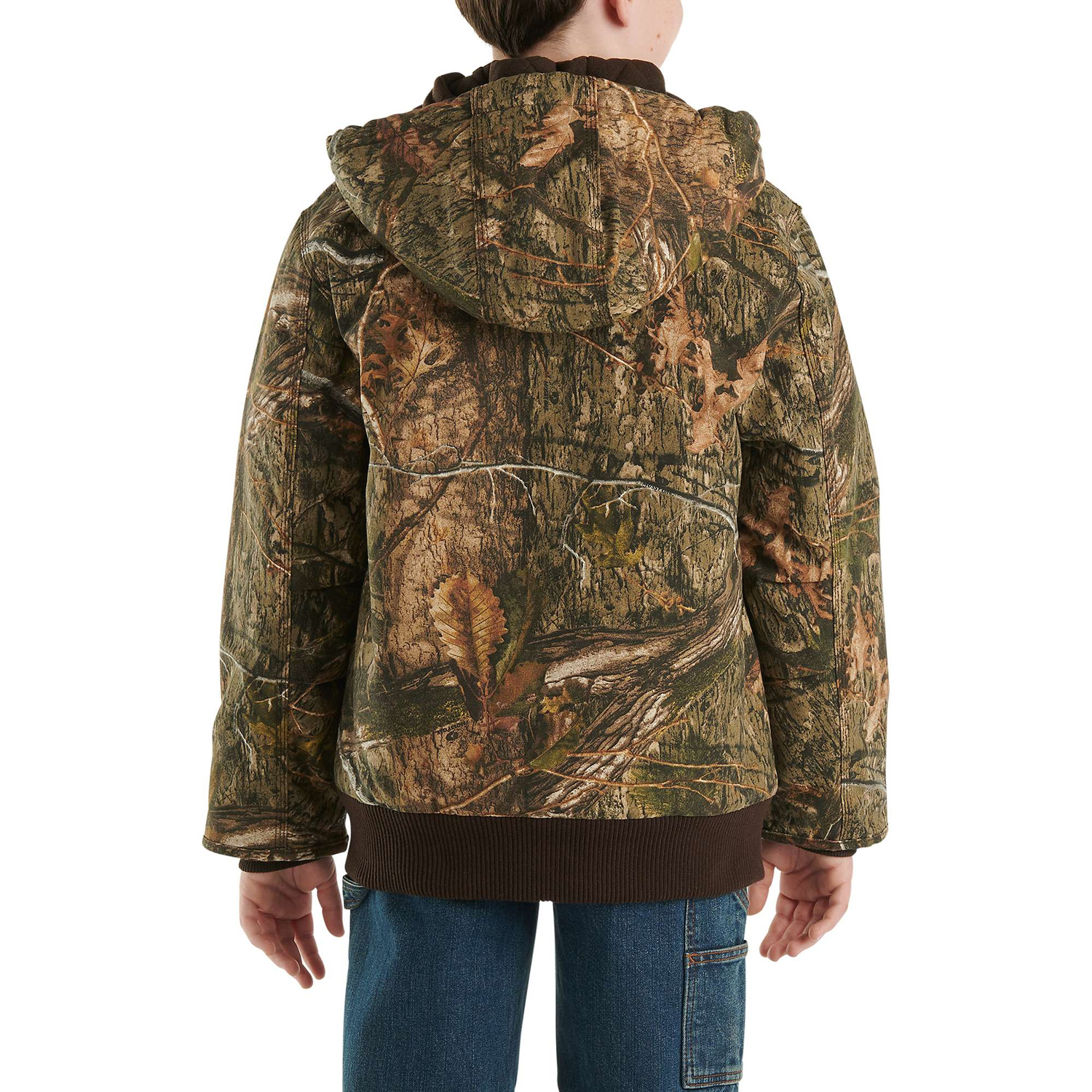 Carhartt Boys' Zip-Front Canvas Insulated Hooded Camo Jacket