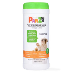 Pawz SaniPaw Unscented Odor-Eliminating Paw Wipes for Dogs