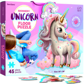 Dan & Darci Jumbo Shimmery 45-Piece Unicorn Floor Puzzle For Kids