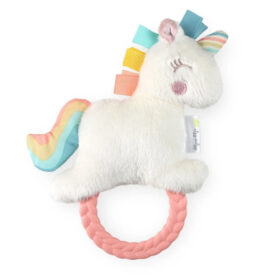 Itzy Ritzy Unicorn Ritzy Rattle Pal Plush Rattle with Teether