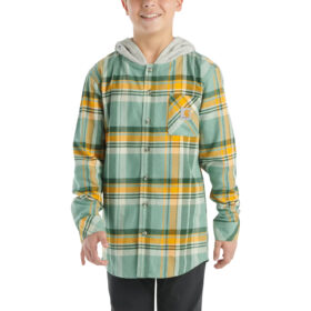 Carhartt Boys' Long-Sleeve Flannel Hooded Shirt