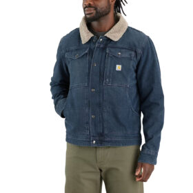 Carhartt Men's Relaxed Fit Denim Sherpa-Lined Jacket