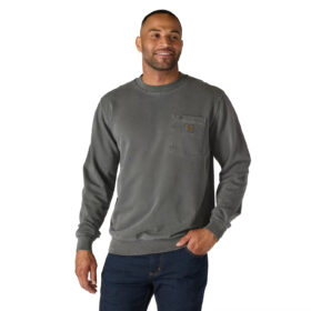 Men's Carhartt Relaxed Fit Midweight Garment Dye French Terry Crewneck Pocket Sweatshirt