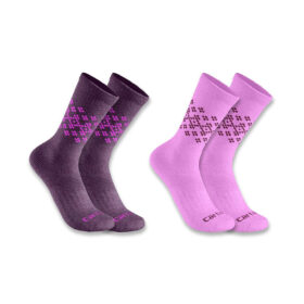 Carhartt Women's Midweight Synthetic-Wool Blend Fairisle Crew Sock 2-Pack