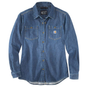 Women's Carhartt Relaxed Fit Midweight Denim Long-Sleeve Over Shirt
