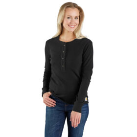 Women's Carhartt TENCEL Fiber Series Relaxed Fit Long-Sleeve Ribbed Henley Shirt