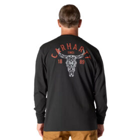 Men's Carhartt Loose Fit Heavyweight Long-Sleeve Pocket Longhorn Graphic T-Shirt