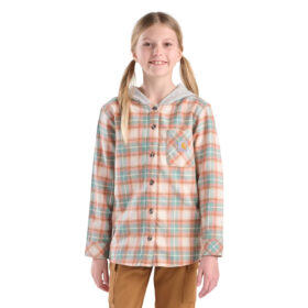 Carhartt Girls' Long Sleeve Flannel Button-Front Hooded Shirt