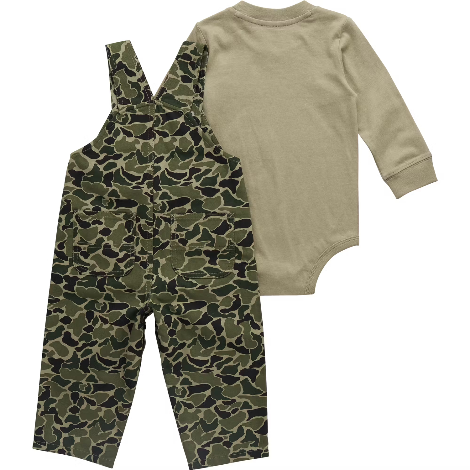 Carhartt Boys' 2-Piece Long Sleeve Bodysuit & Canvas Overall Set Infant - Image 2