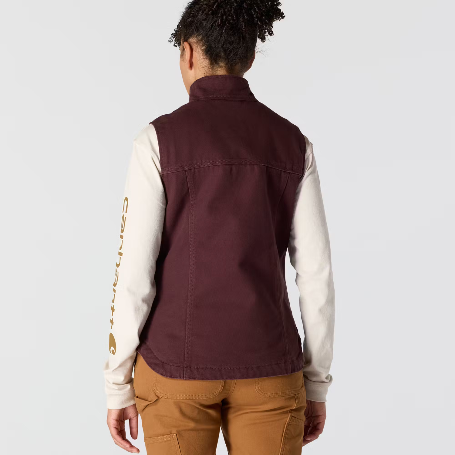 Women's Carhartt Relaxed Fit Sherpa Lined Vest - Washed Duck - Image 2