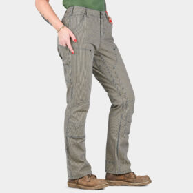 Women's DOVETAIL Old School High Rise Pant Hickory Stripe Denim