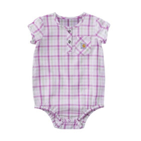 Carhartt Infant Girls' Short Sleeve Plaid Bodysuit