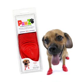 Pawz Rubber Dog Boots Red Small
