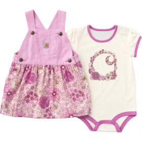 Carhartt Girls' 2-Piece Short Sleeve Bodysuit & Printed Jumper Set (Baby)