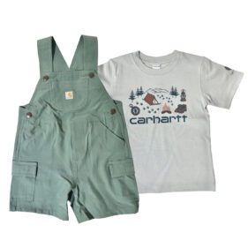 Carhartt Boy's Short-Sleeve T-Shirt and Cargo Pocket Shortall Set (Toddler)