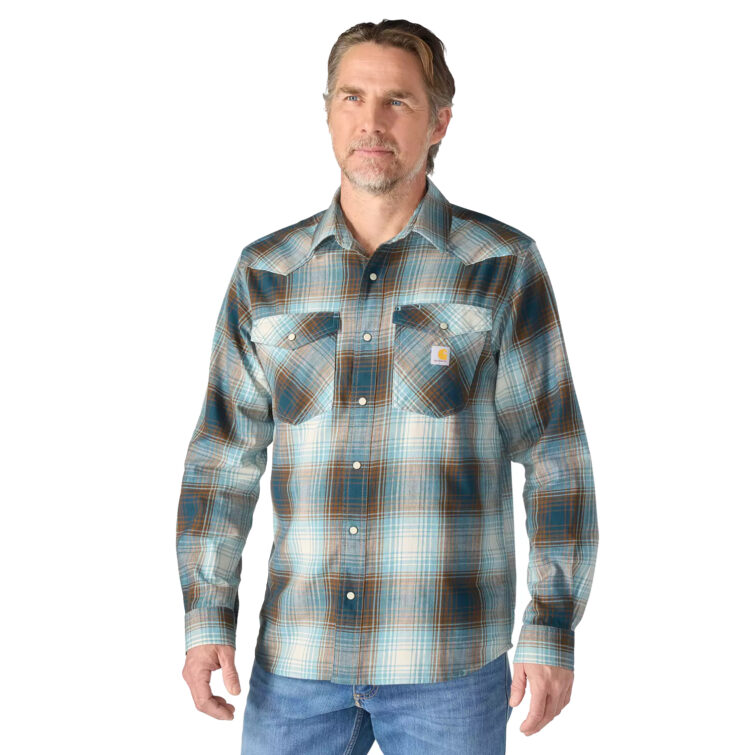 Men's Carhartt Montana Rugged Flex Lightweight Snap-Front Plaid Shirt