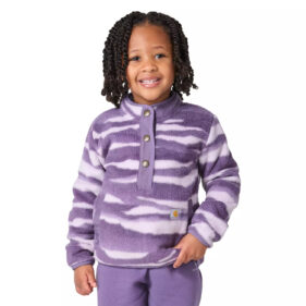 Carhartt Girls' Long Sleeve Fleece Quarter-Snap Printed Sweatshirt (Toddler/Child/Youth)