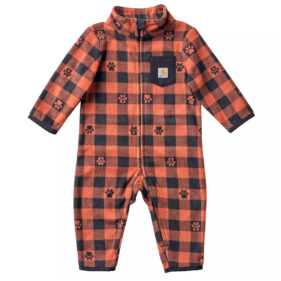 Carhartt Kids' Long Sleeve Zip-Front Microfleece Printed Coverall (Baby)